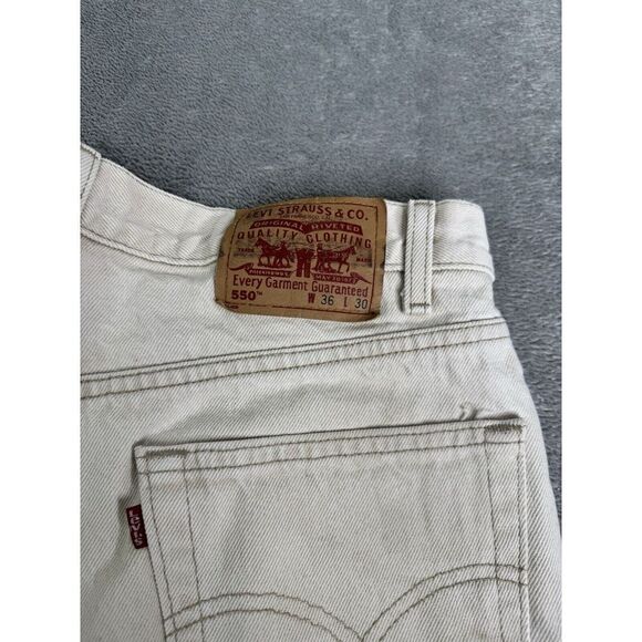 Vintage 90s Levi's 550 Relaxed Fit Straight Leg Jeans Men's Size 36x30 Beige - Picture 7 of 15